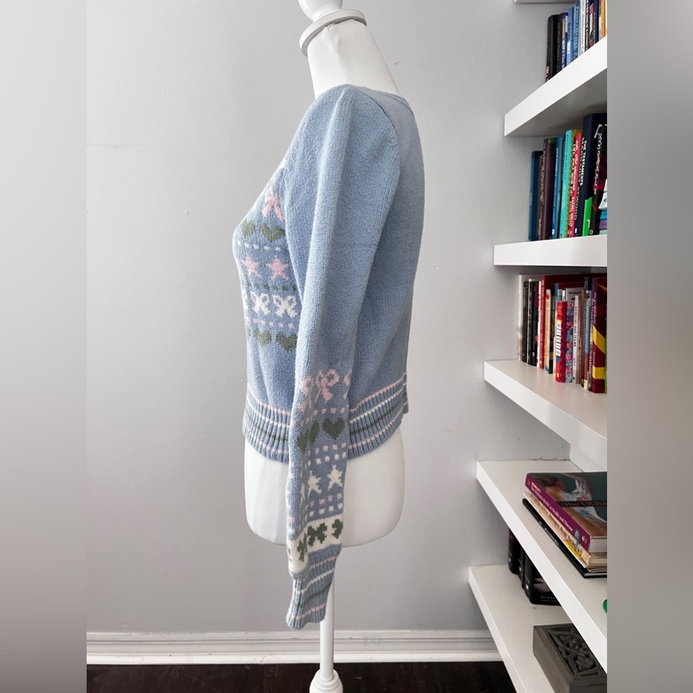 Loveshackfancy Blue And Pink Patterned Sweater - image 5